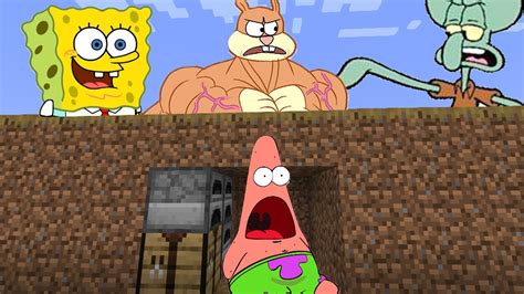 Minecraft Speedrunner Vs 3 Hunters Spongebob Animation Youtube