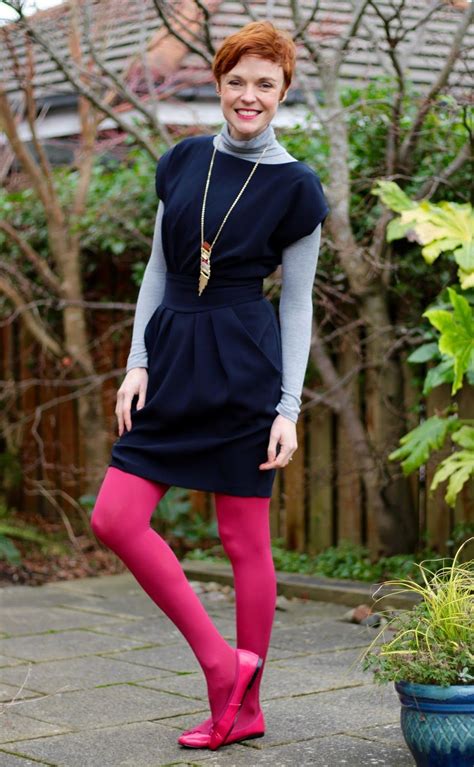 Simple But Fun Work Outfit Hot Pink Grey And Navy Simple Work