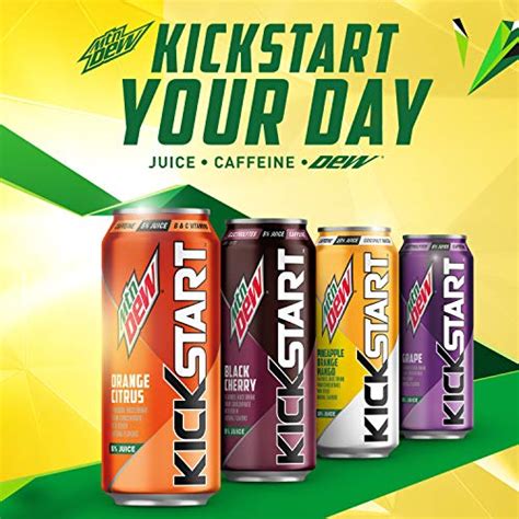 Mountain Dew Kickstart Fruit Punch 16 Ounce Cans Pack Of 12 On
