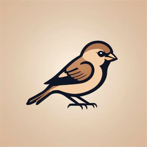 Premium Ai Image Sparrow Icon Illustration Minimalistic Logo Vector