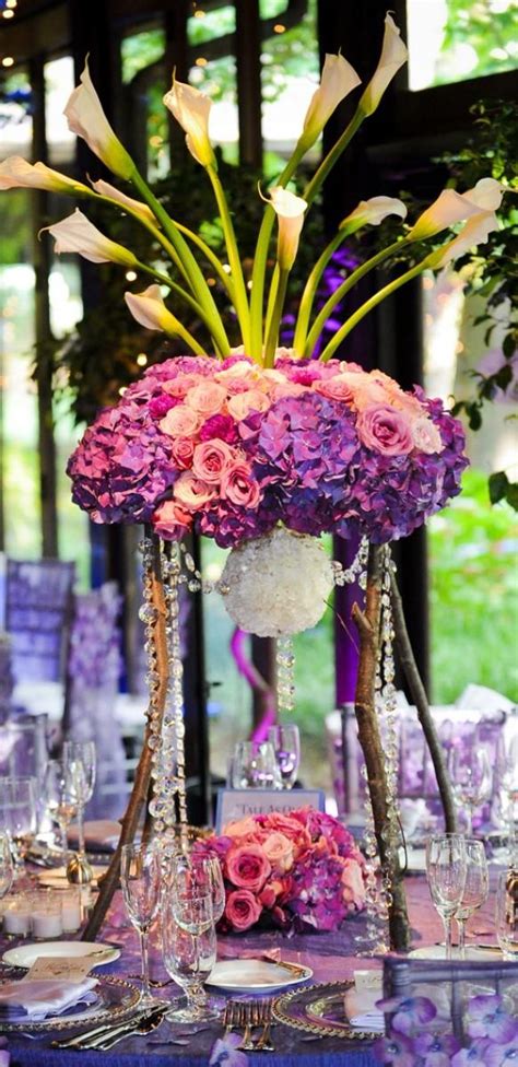 Centerpieces Elegant Purple Wedding Centerpieces