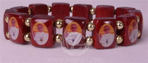 Pope Francis Wood Stretch Bracelet Fc Ziegler Company