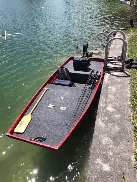 Bass Boat Jon Boat Fully Loaded W Trolling Motor 12volt Batter Custom Built Deck For Sale In