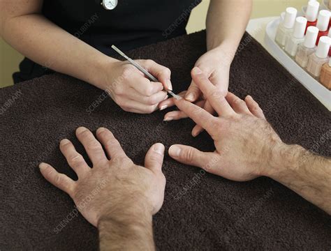 male hands receiving manicure stock image f003 7145 science photo library