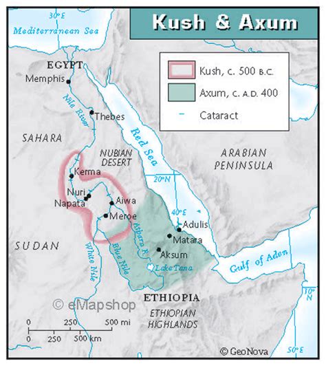 The kingdom of kush was an ancient african kingdom located in nubia, a region along the nile rivers encompassing the areas between what is today central sudan and southern egypt. Kush_Axum_Map.gif (534×600)