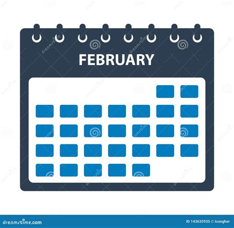 February Calendar Icon Stock Vector Illustration Of Schedule 143635935