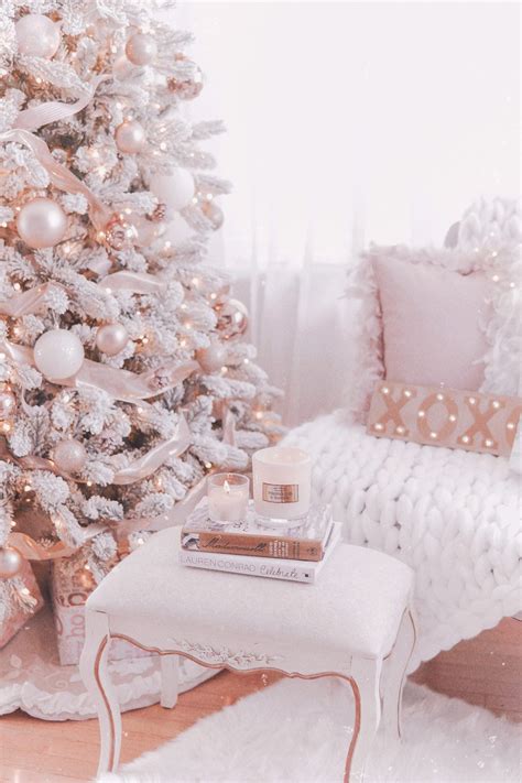 Couture Rose Gold And Blush Christmas Tree Decoration Details Christmas
