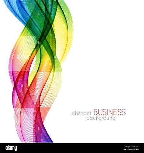 Abstract Wave Vector Background Rainbow Waved Lines For Brochure