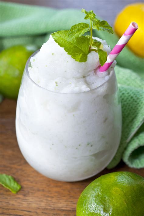 This drink requires the simplest of preparations, yet it's almost wholly unexpected by the average imbiber. Frozen Coconut Mojito | Wishes and Dishes