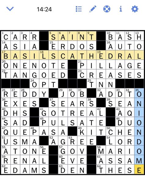 The New York Times Crossword Puzzle Solved: Friday's New York Times