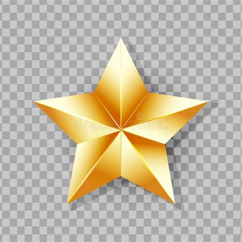 Shiny Gold Star Isolated Transparent Background Vector Illustration