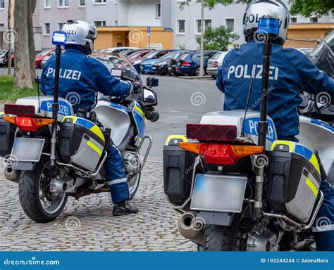 Police Escort Motorcycles In Germany Editorial Stock Photo Image Of