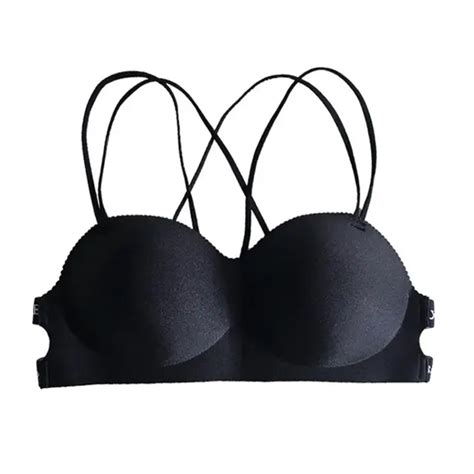 buy 2018 invisible comfortable bras padded no wire strappy push up bralette