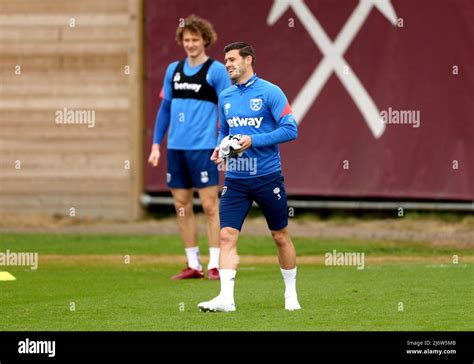 West Ham United's Aaron Cresswell during a training session at Rush