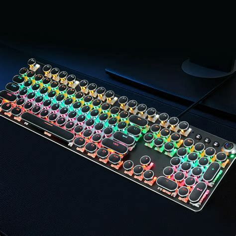 Otviap 104 Keys Keyboardmetal Gaming Keyboard Led Wireless Rainbow