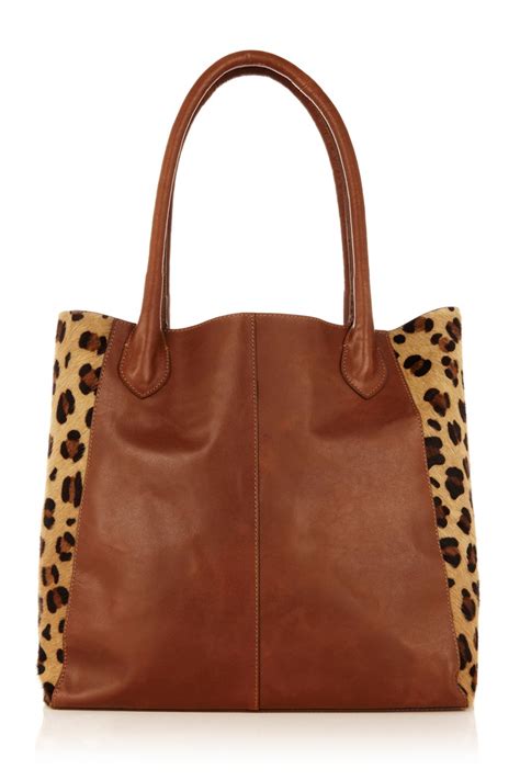 Animal Leather Shopper Bag | Leather shopper bag, Animal print bag