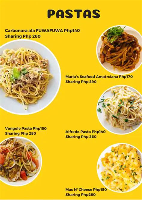 Menu At Fuwa Fuwa Cafe Parañaque Aguirre