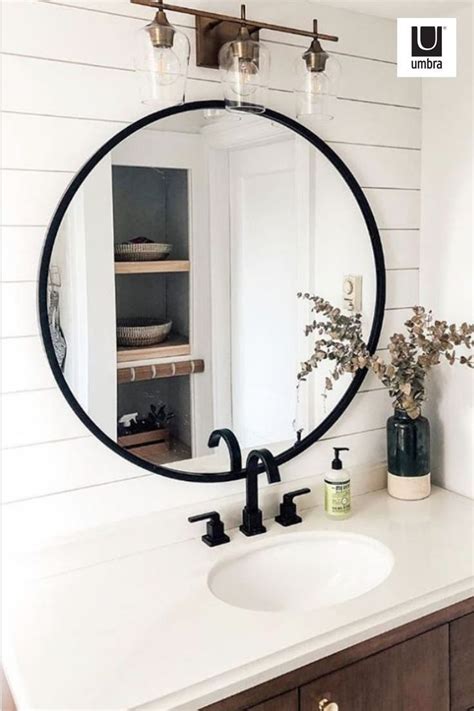 Try treating your bathroom mirror as wall art to strike a balance between fashion and function. Hub Wall Mirror in 2020 | Round mirror bathroom, Bathroom ...