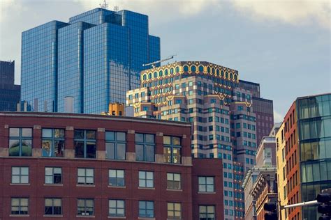 Premium Photo Tall Buildings Of Boston City Downtown