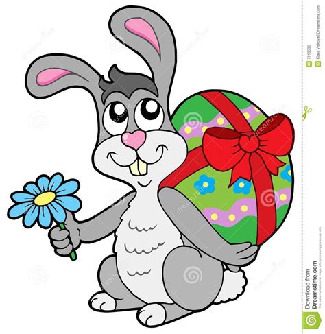 Benutze zum beispiel filzstifte oder buntstifte. Small Easter Bunny With Egg Stock Vector - Illustration of nature, present: 7913535