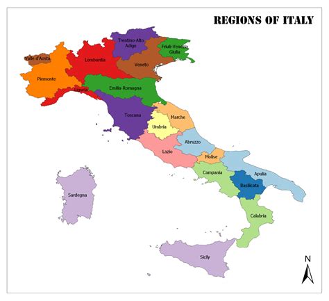 Italy Political Map Cities And Regions Mappr