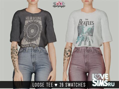 Скачать футболка Loose Tee от Elliesimple для Симс 4