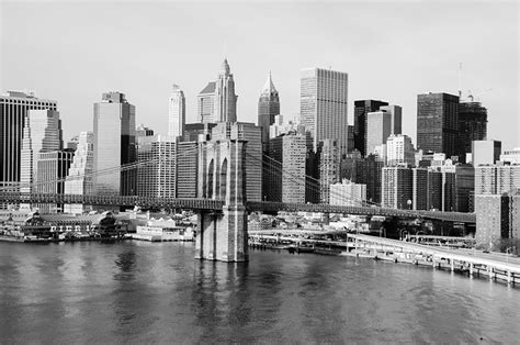 Brooklyn Bridge Manhattan New York Black White Wall Mural