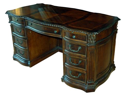 Old World Walnut Executive Office Desk Home Office Furniture Sets