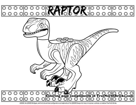 Coloring Raptor True North Bricks Coloriage Jurassic World