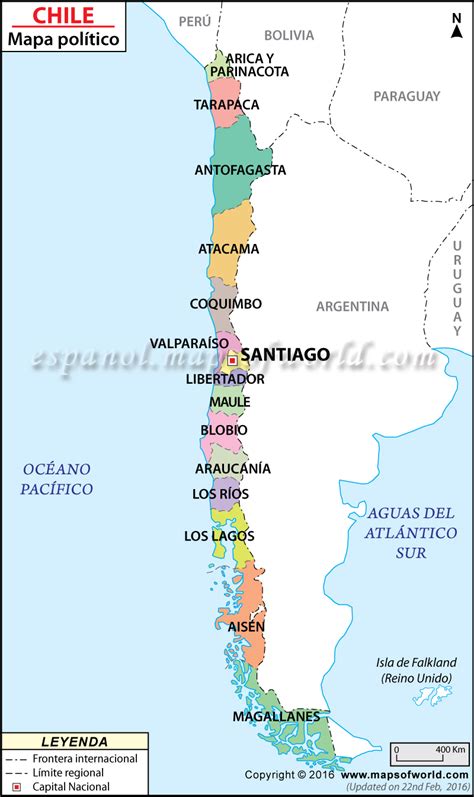 Mapa Politico De Chile Chile Mapa California Camping California