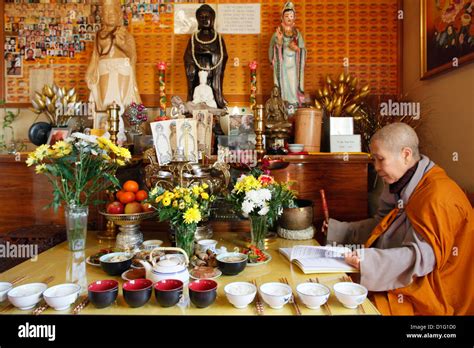 Buddhist Ceremony At Ancestors Altar Tu An Buddhist Temple Saint