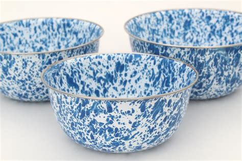 enamel bowl bowls enamelware swirl mixing nesting spatter ware farm