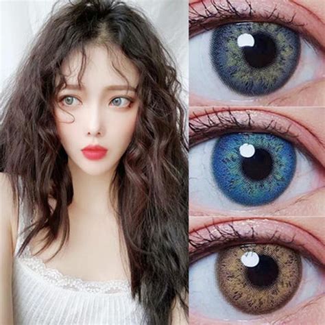 Cheap 1 Pair Russian Girl 3 Tones Eyes Color Contact Lenses Cosmetic Contacts Yearly Use Joom