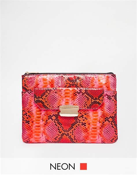 Asos Co Ord Flap Pocket Zip Top Clutch Bag At Zip Top Clutch