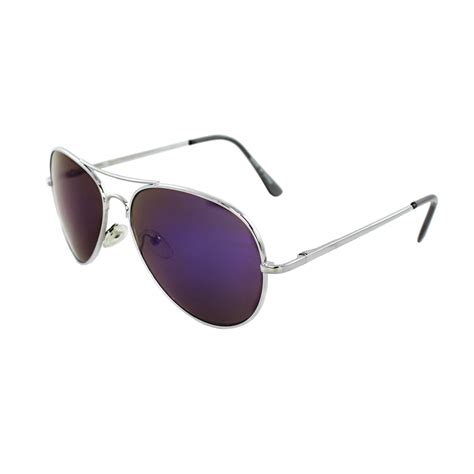 Shop Unisex 30011r Svrpl Metal Purple Mirror Aviator Sunglasses Free Shipping On Orders Over