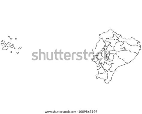 Ecuador Outline Map Detailed Isolated Vector Stock Vector Royalty Free