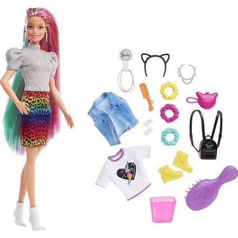 Barbie Rainbow Hair Mattel Button Shop