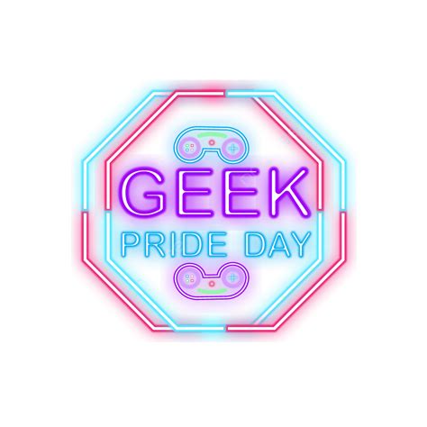 Geek Pride Vector Design Images Neon Effect Geek Pride Day Geeks