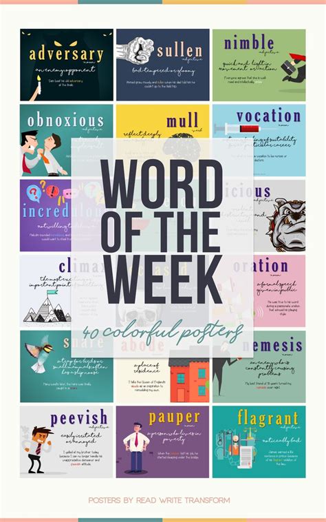 Word Of The Week Posters For The Entire Year Vocabulary