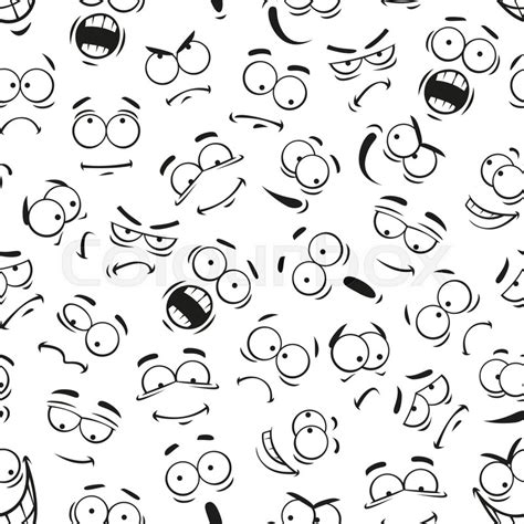 Emoticon Icons Human Face Expresions Pattern Vector Pattern Of