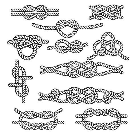 Set Of Rope Knots Stock Vector Image 52341972