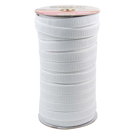Polyester Flat Non Roll Elastic 34in X 75yds White