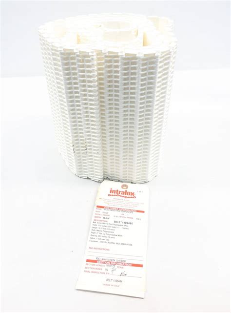 Intralox 4109444 Series 900 Flat Top Polypropylene White Belt 1007ft 11in