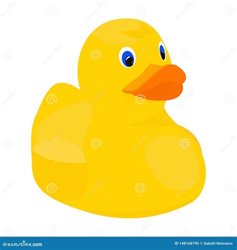 Bath Duck Vector Icon On A White Background Rubber Toy Illustration