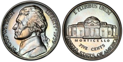 Images Of Jefferson Nickel 1939 5c Reverse Of 1938 Pcgs Coinfacts