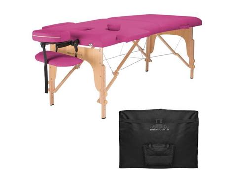 Saloniture Professional Portable Folding Massage Table With Carrying Case Hot Pink