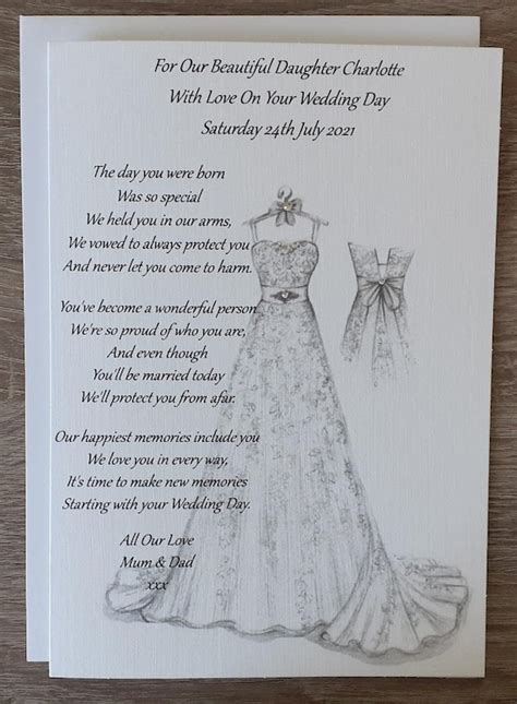 Handmade Personalised A5 To Daughter On Her Wedding Day Card Etsy