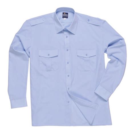 Portwest S102 Long Sleeve Blue Pilot Shirt Uk