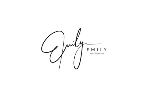 Premium Vector Emily Signature Name Logo Vector Template On White