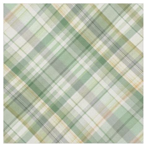 Green And Yellow Plaid Fabric Zazzle